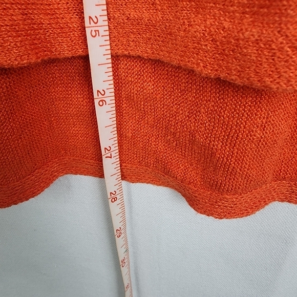 Eileen Fisher 100% Linen Fire Orange Scoop Neck Blouse Size Large Lagenlook - Picture 6 of 6